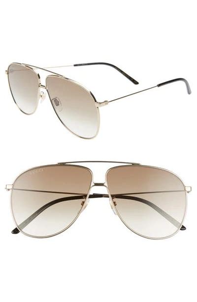 gucci gradient 63mm aviator sunglasses